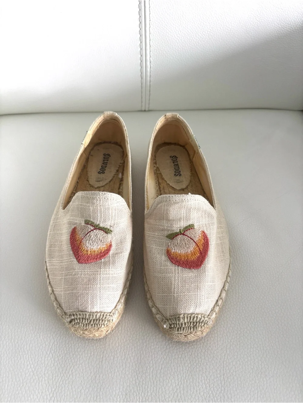 Soludos Peach Bum Slipper Espadrille Platform Slip Ons Size 7.5